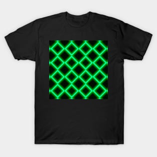 Cool Bright Green Neon Diamond Pattern T-Shirt